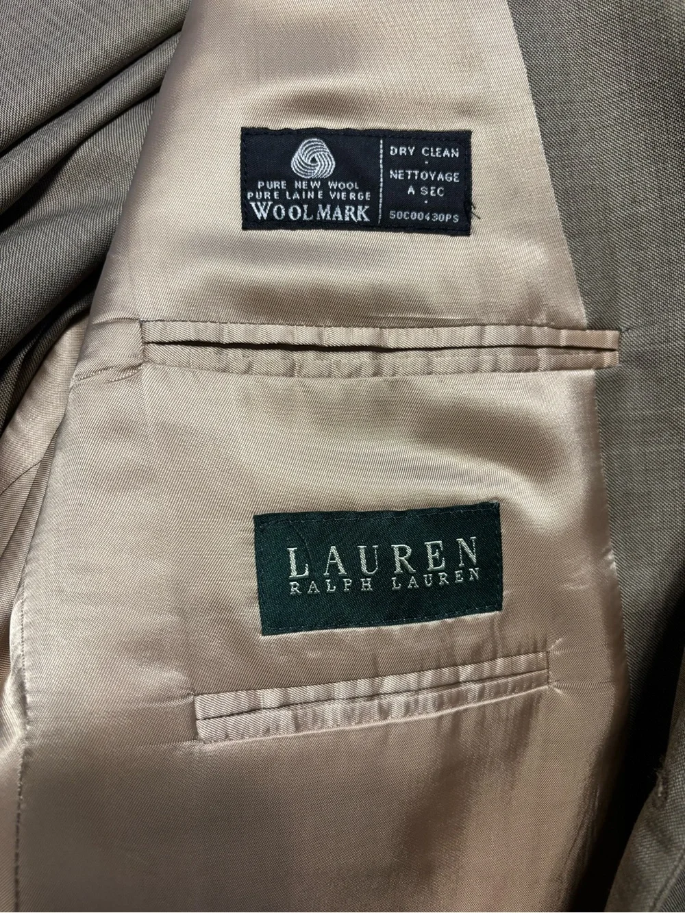 Ralph Lauren Taupe Men's Two-Button Suit Blazer w/ Pants